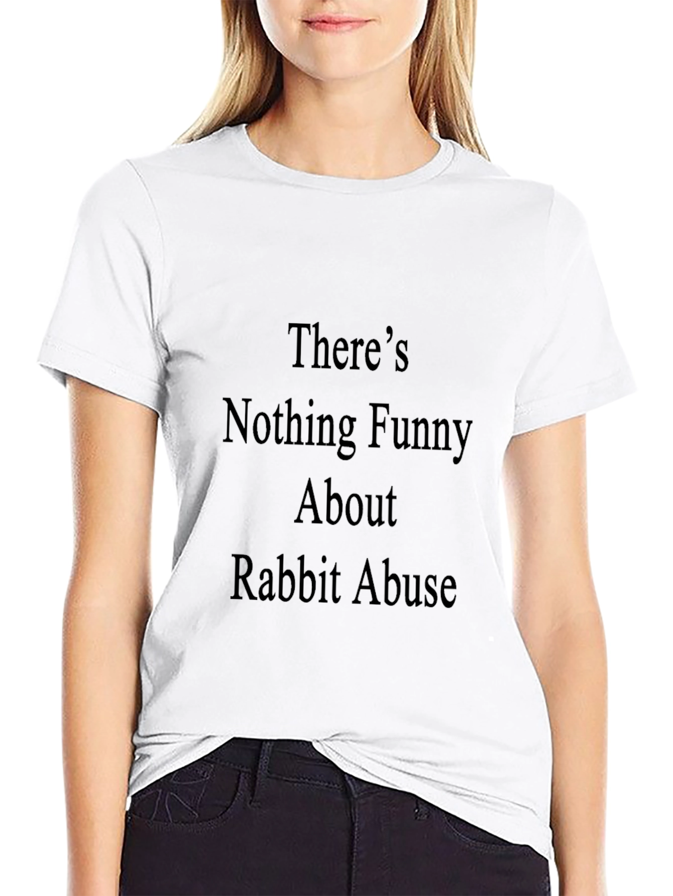 Rabbit Abuse Awareness T-Shirt - Black Cotton Tee