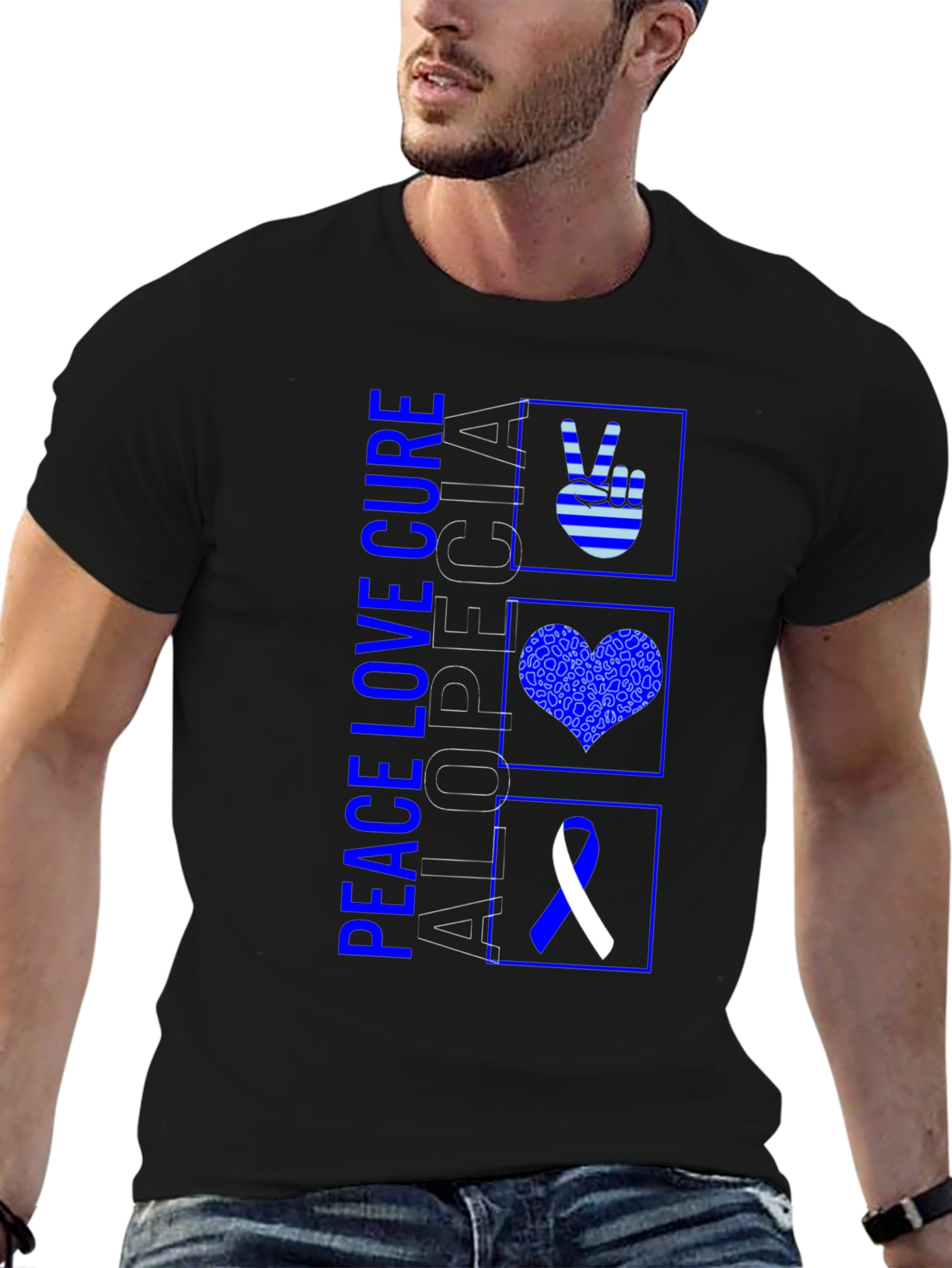 Alopecia Awareness Black Graphic Tee