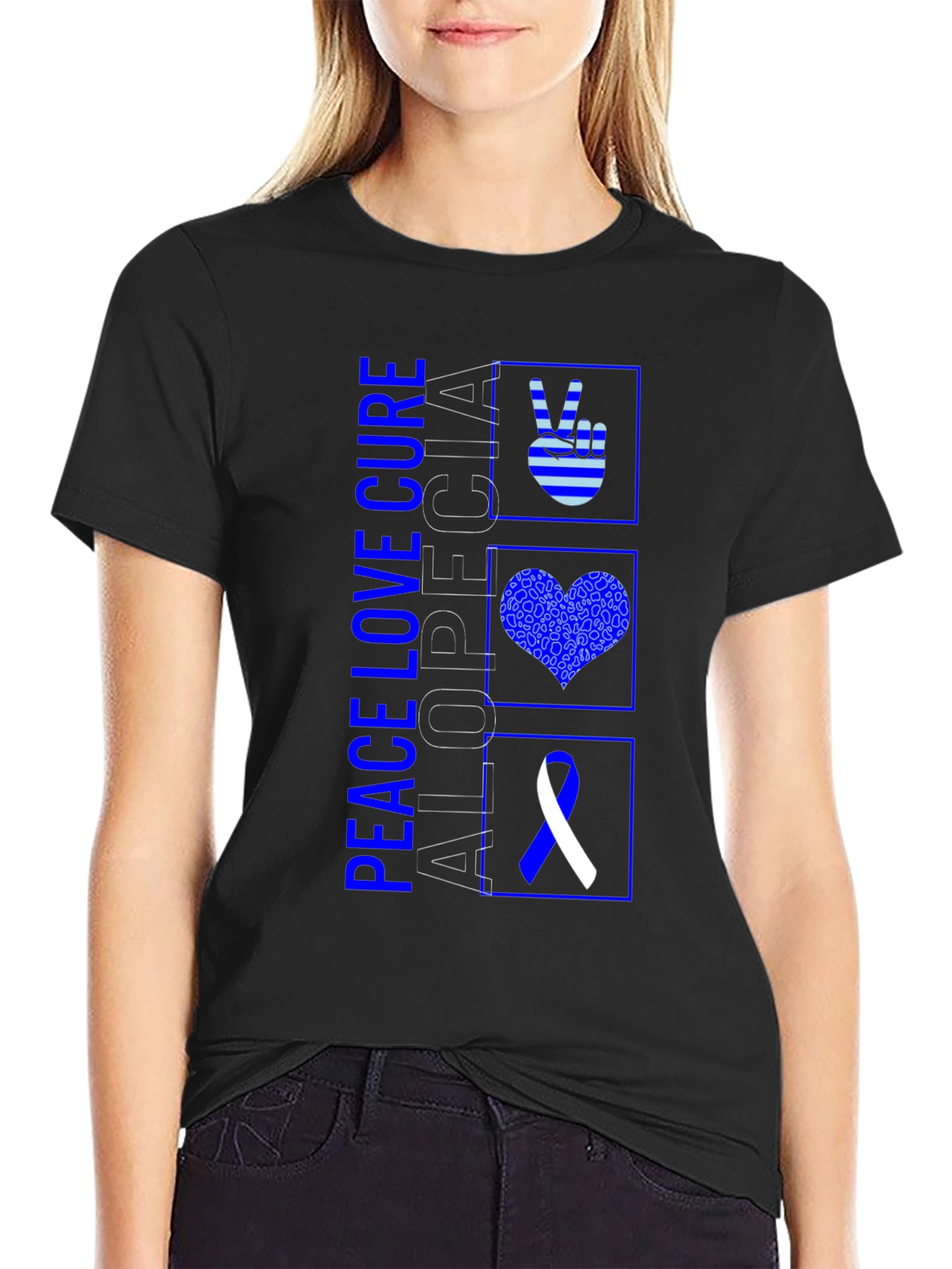 Alopecia Awareness Black Graphic Tee