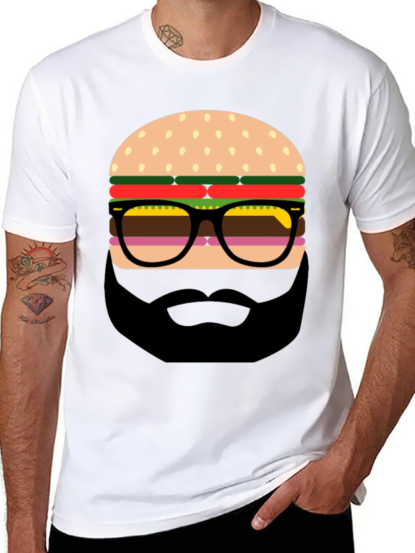 Burger Beard Graphic T-Shirt