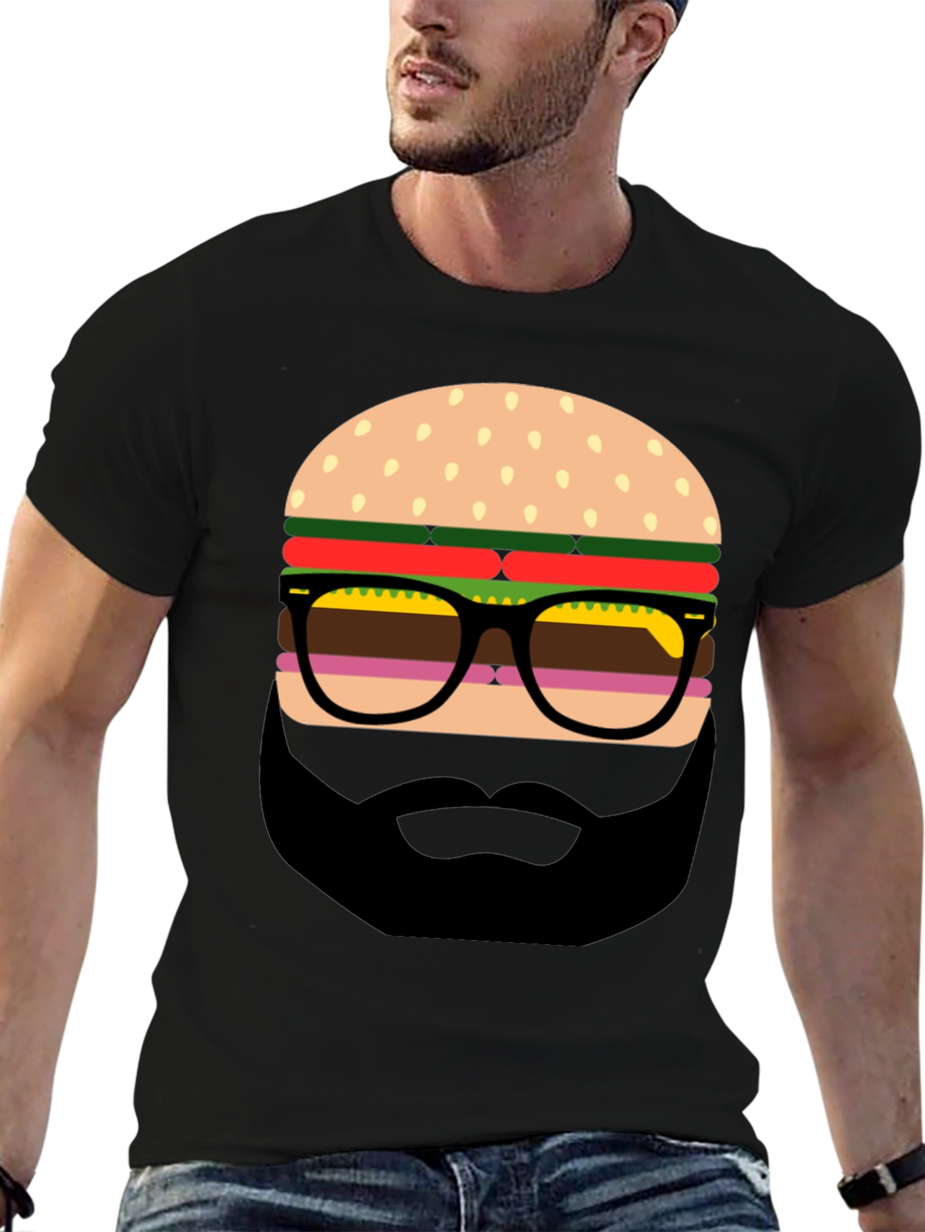 Burger Beard Graphic T-Shirt