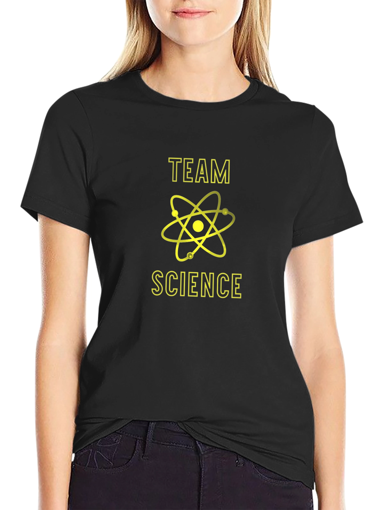Team Science T-Shirt - Black Graphic Print