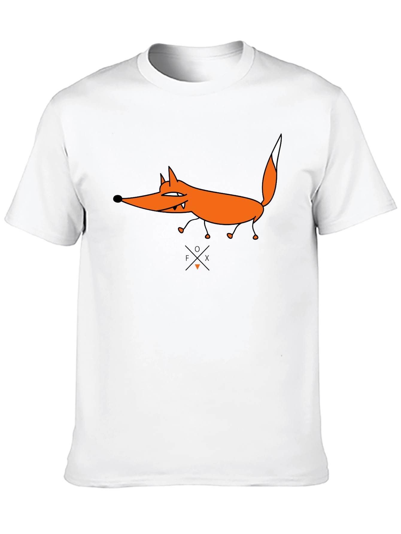Funny Fox Graphic Tee - Black Cotton T-Shirt