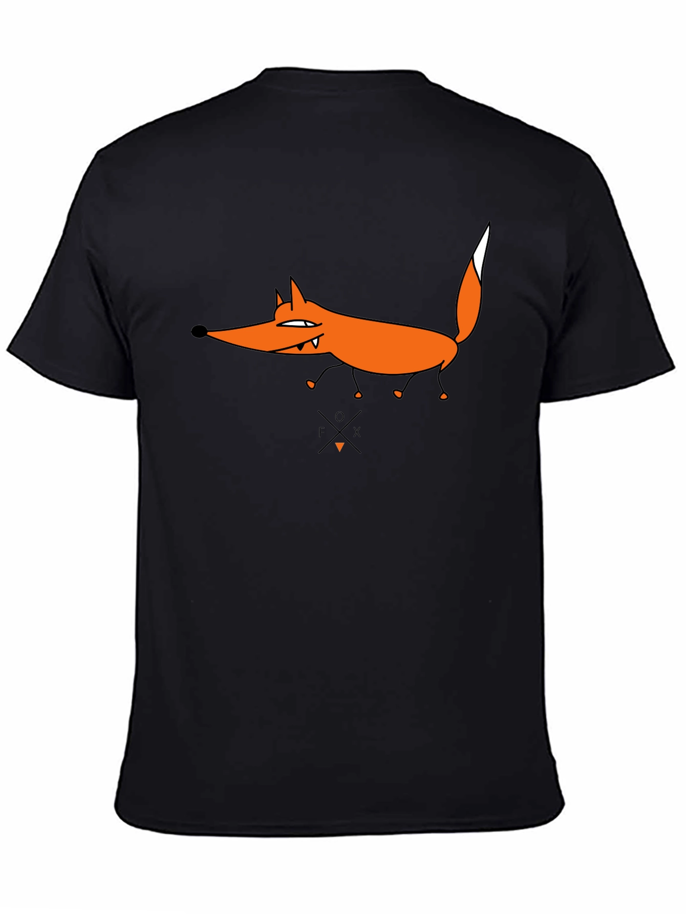 Funny Fox Graphic Tee - Black Cotton T-Shirt