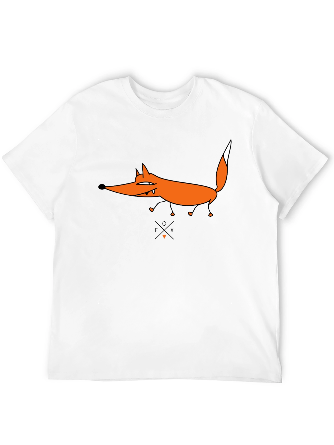Funny Fox Graphic Tee - Black Cotton T-Shirt