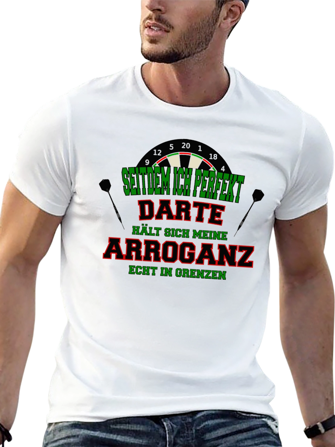 Funny Darts T-Shirt - Arrogance in Check