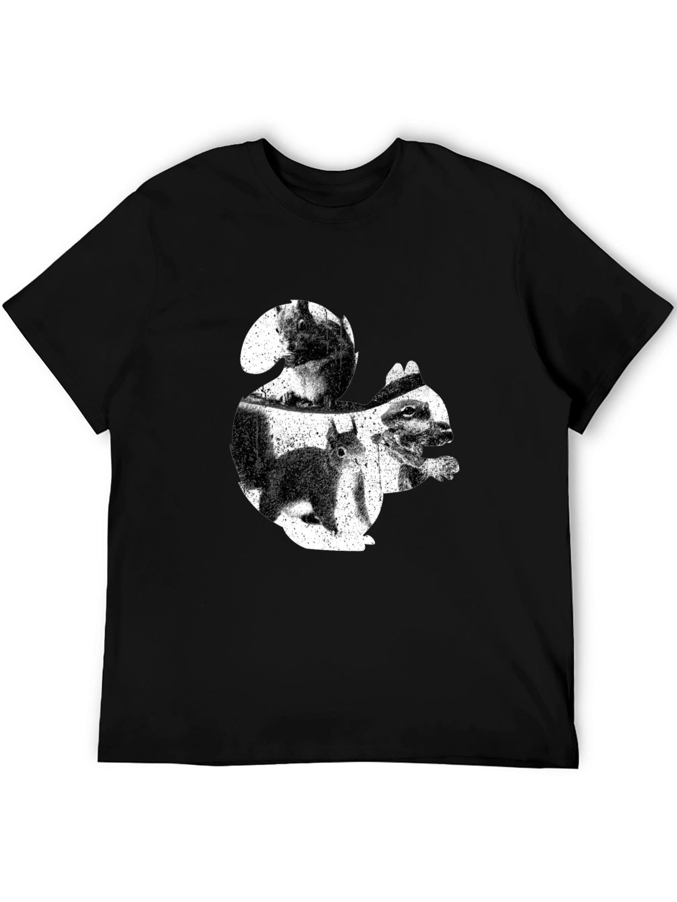 Squirrel Graphic T-Shirt - Black Cotton Tee