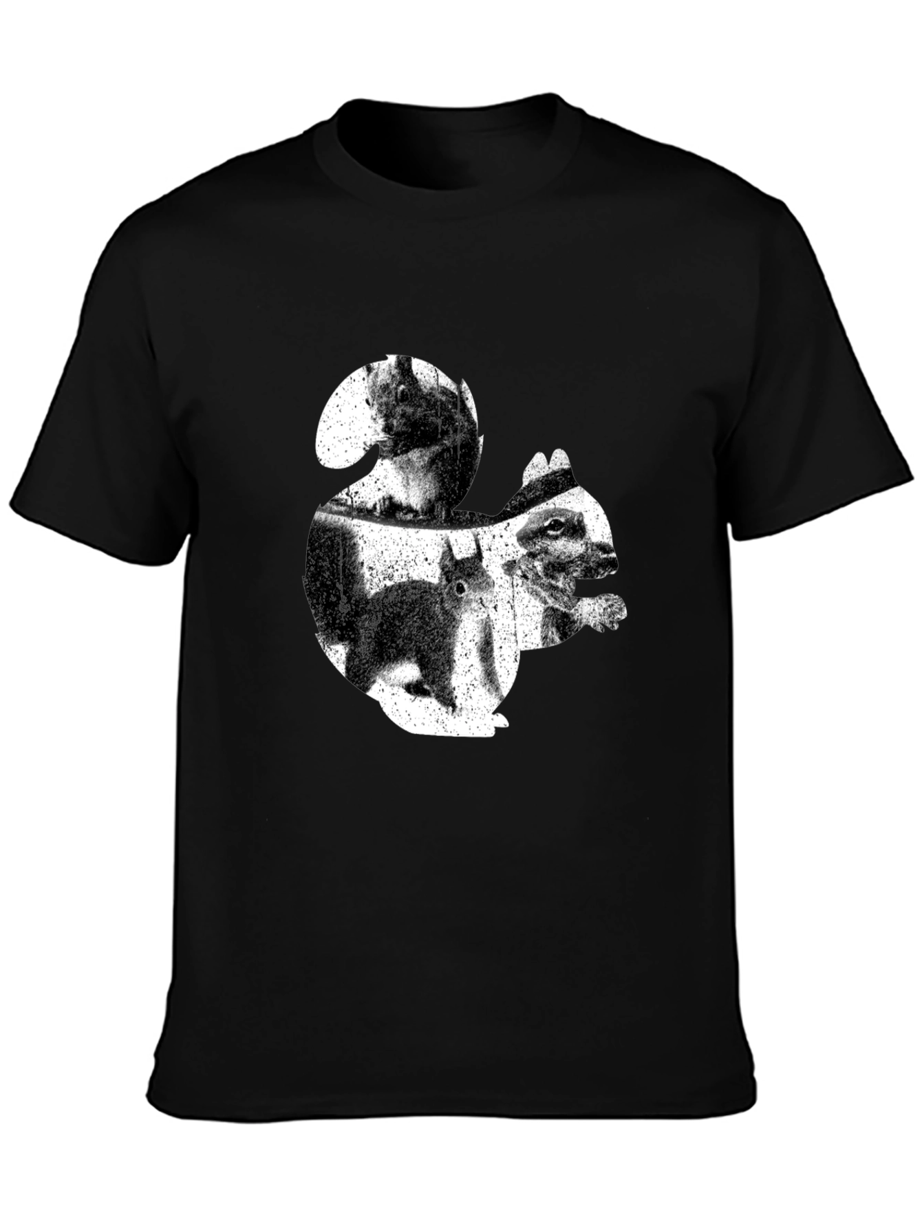 Squirrel Graphic T-Shirt - Black Cotton Tee