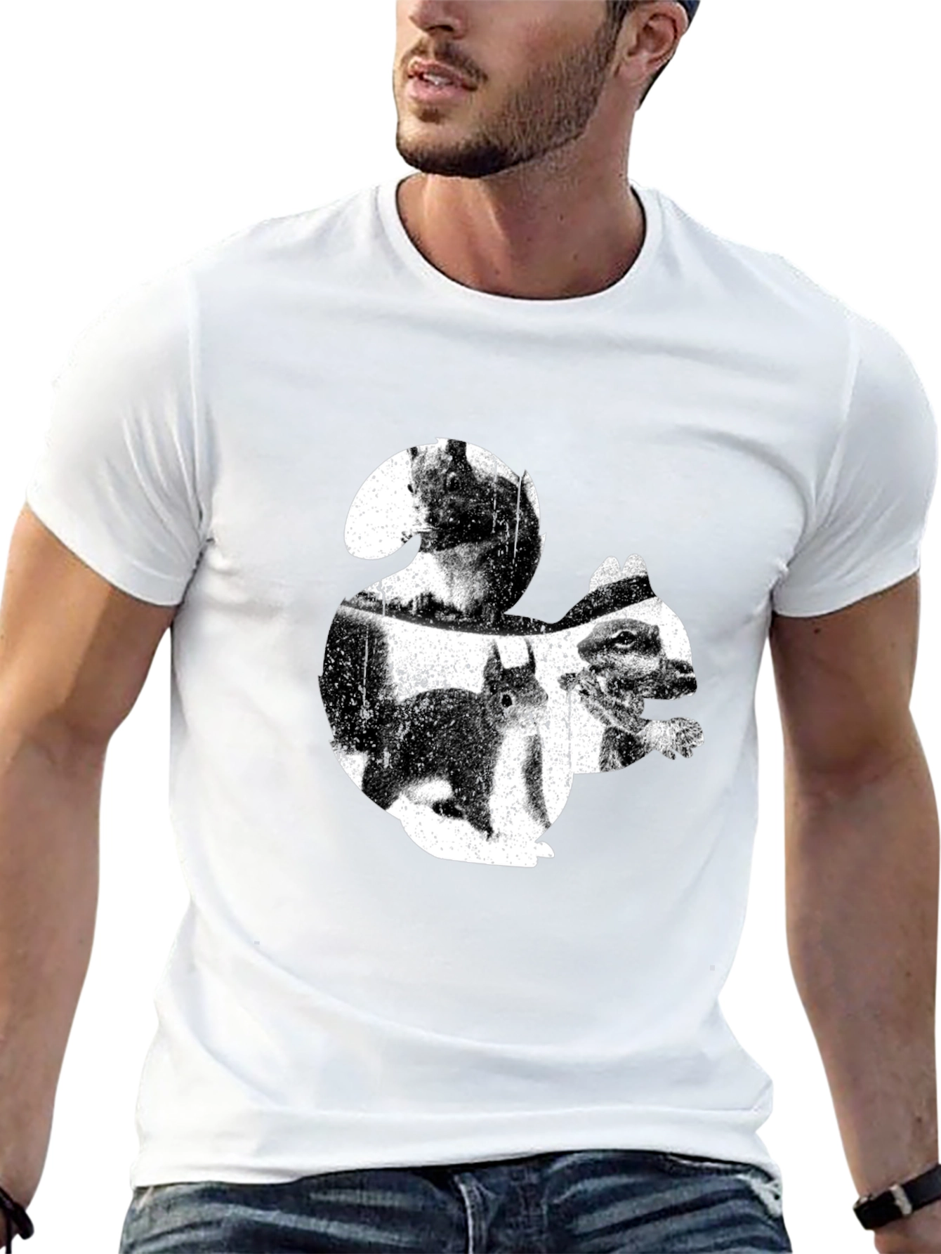 Squirrel Graphic T-Shirt - Black Cotton Tee