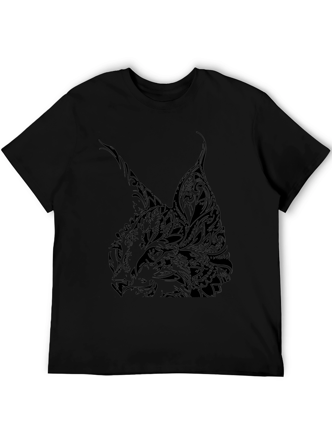 Mens Black Lynx Graphic T-Shirt