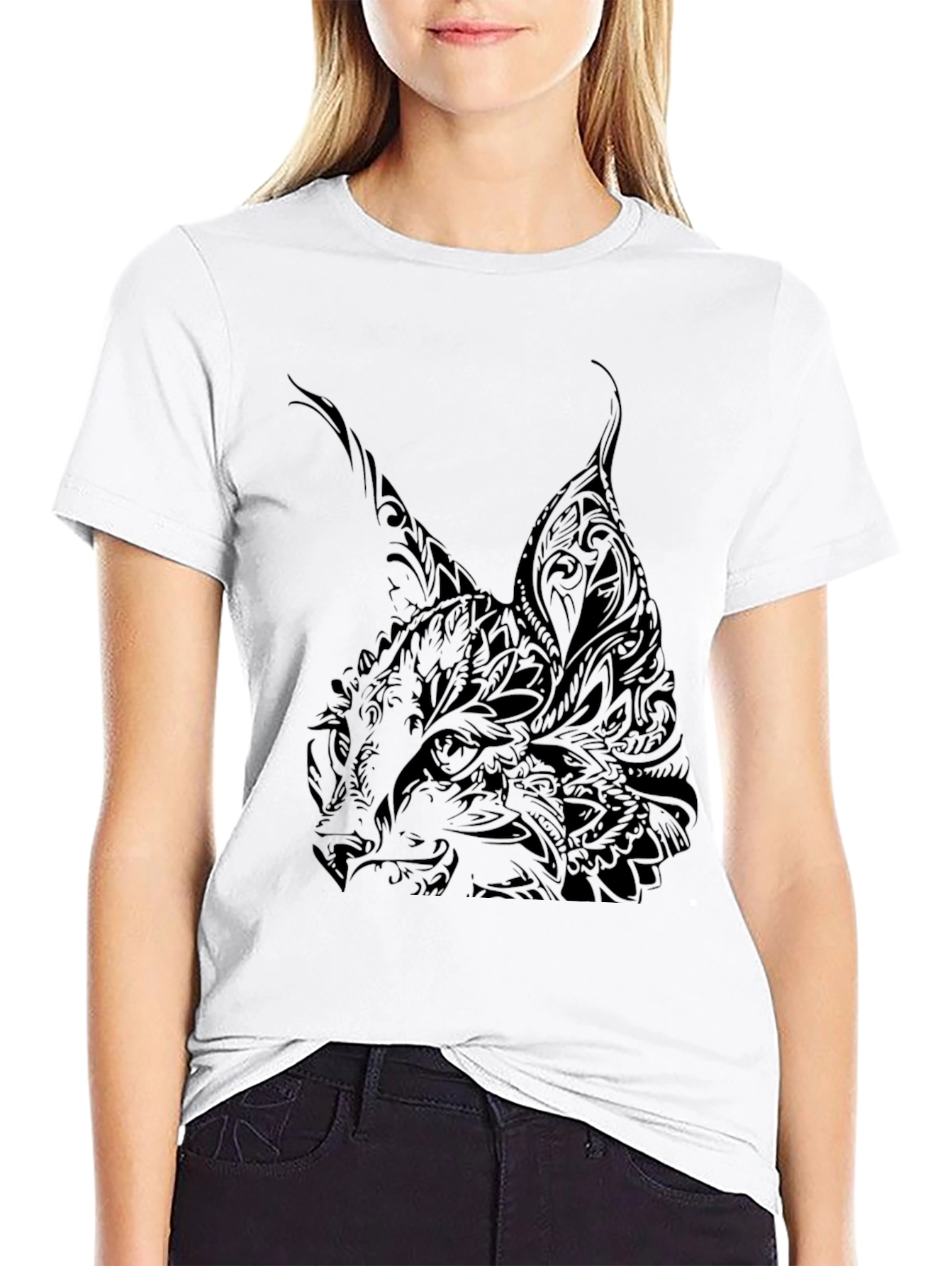Mens Black Lynx Graphic T-Shirt