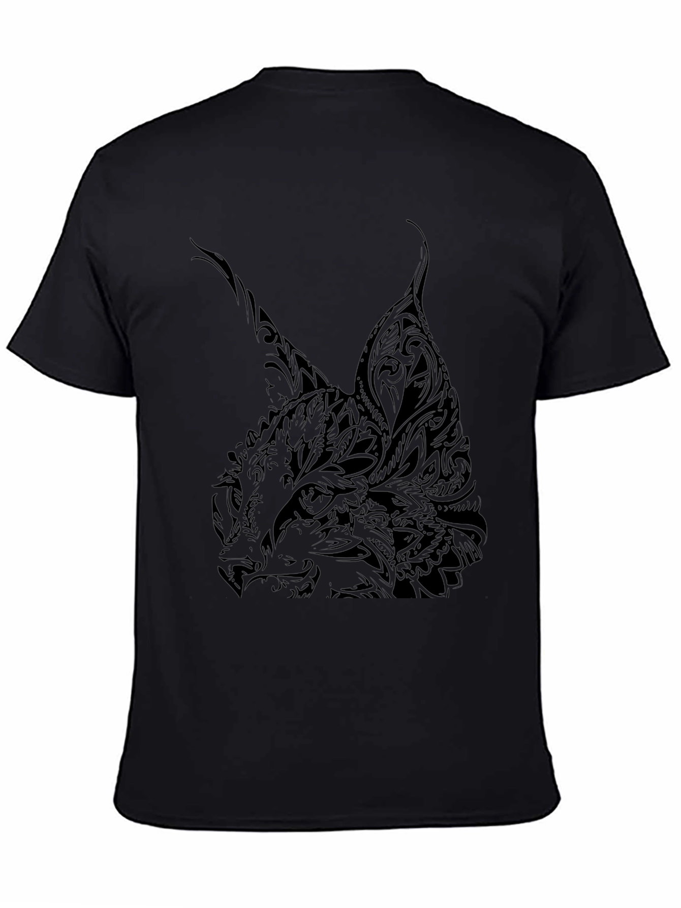 Mens Black Lynx Graphic T-Shirt