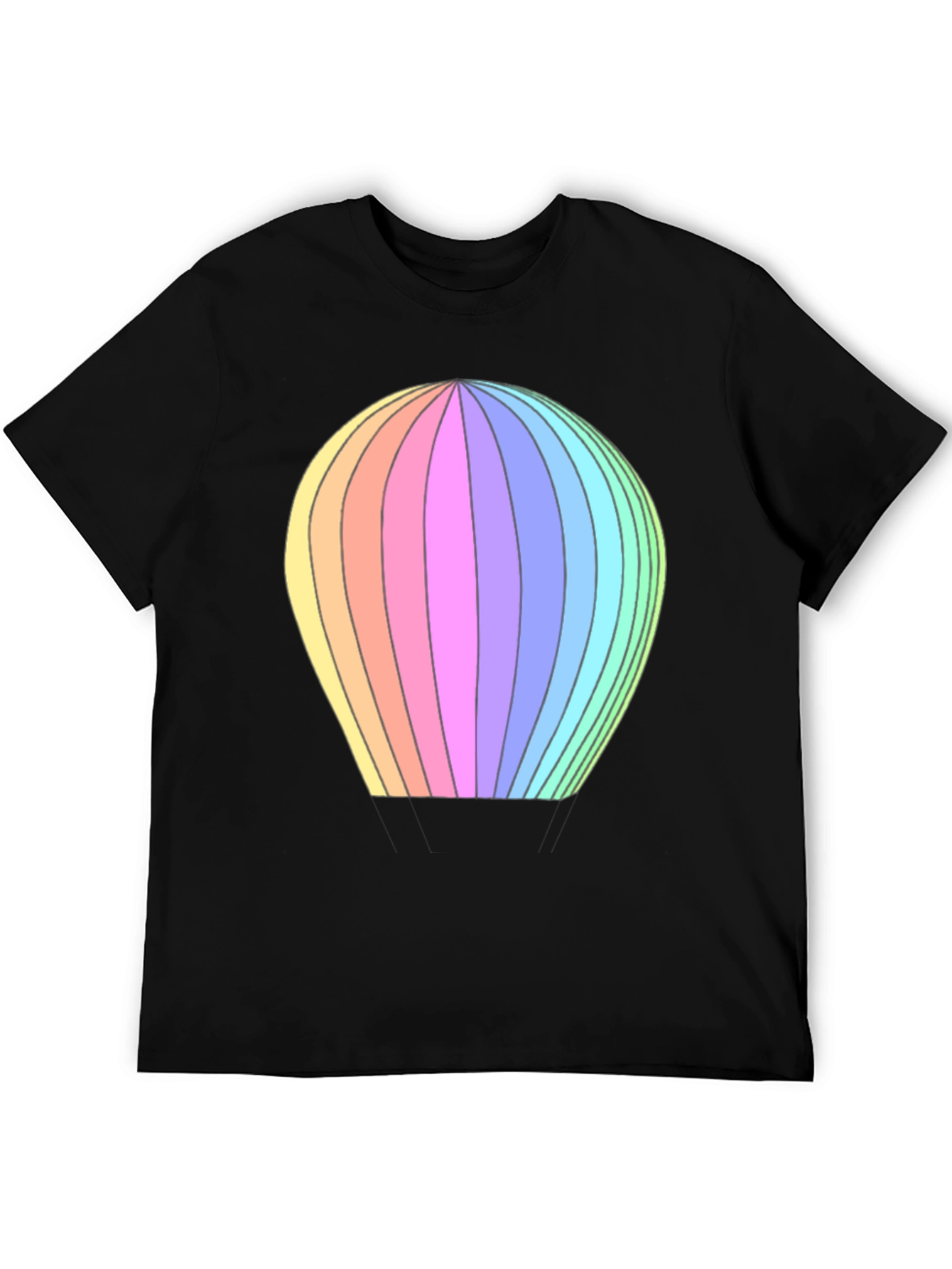 Rainbow Hot Air Balloon Graphic T-Shirt