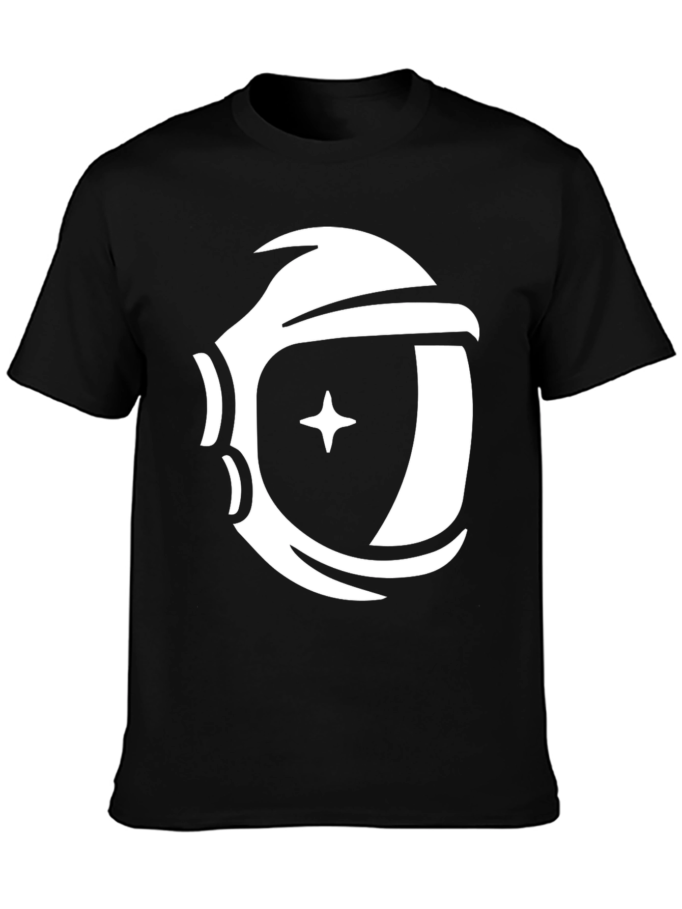 Astronaut Helmet Graphic Black T-Shirt