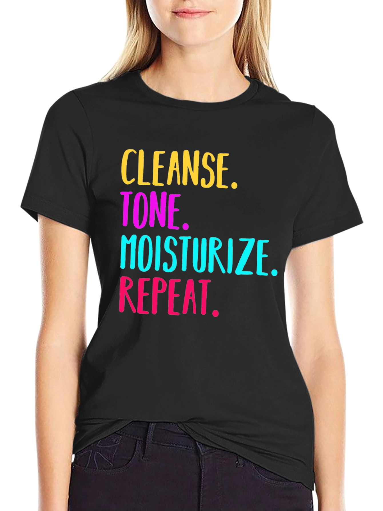 Cleanse Tone Moisturize Repeat Graphic Tee