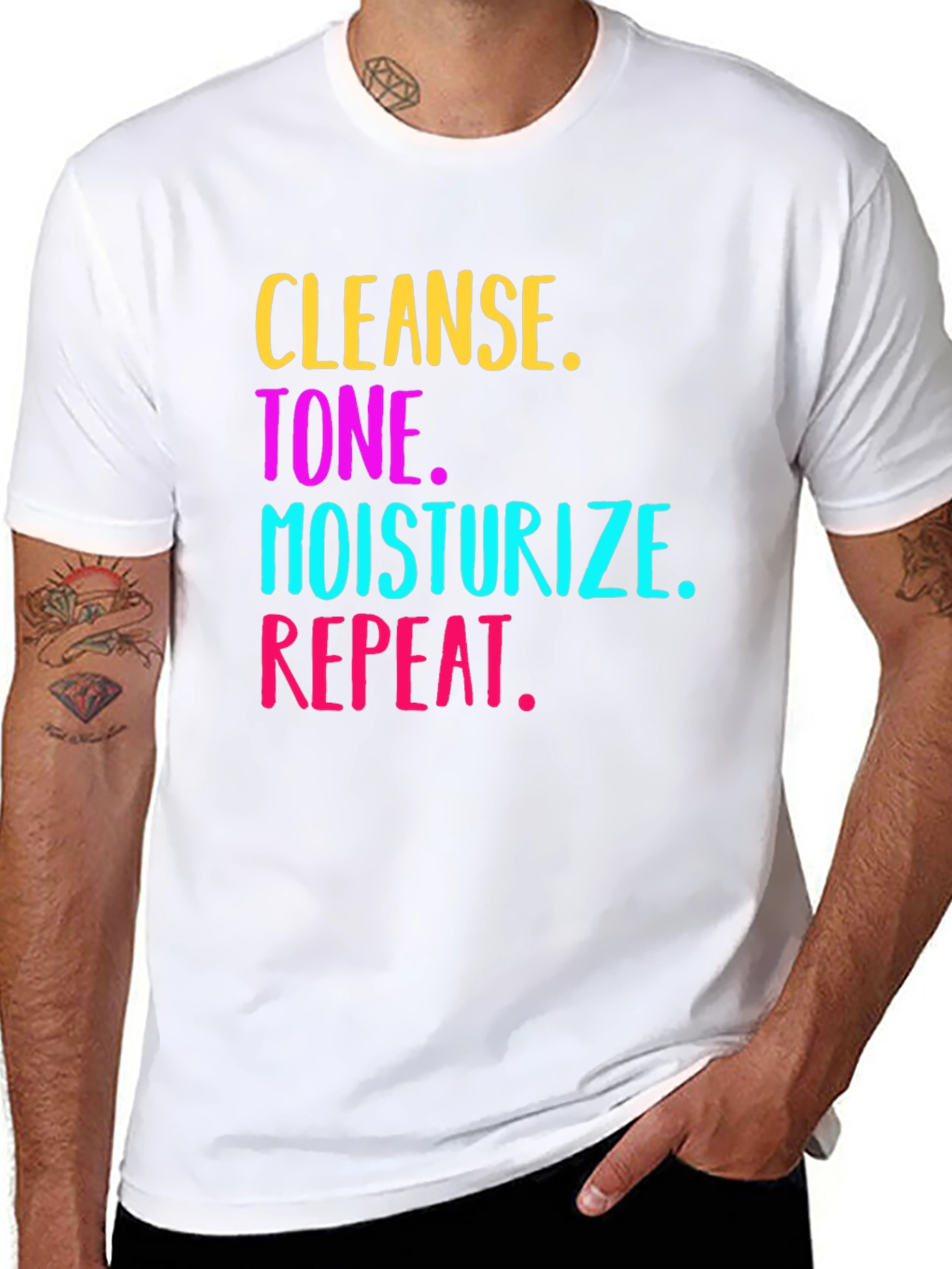 Cleanse Tone Moisturize Repeat Graphic Tee