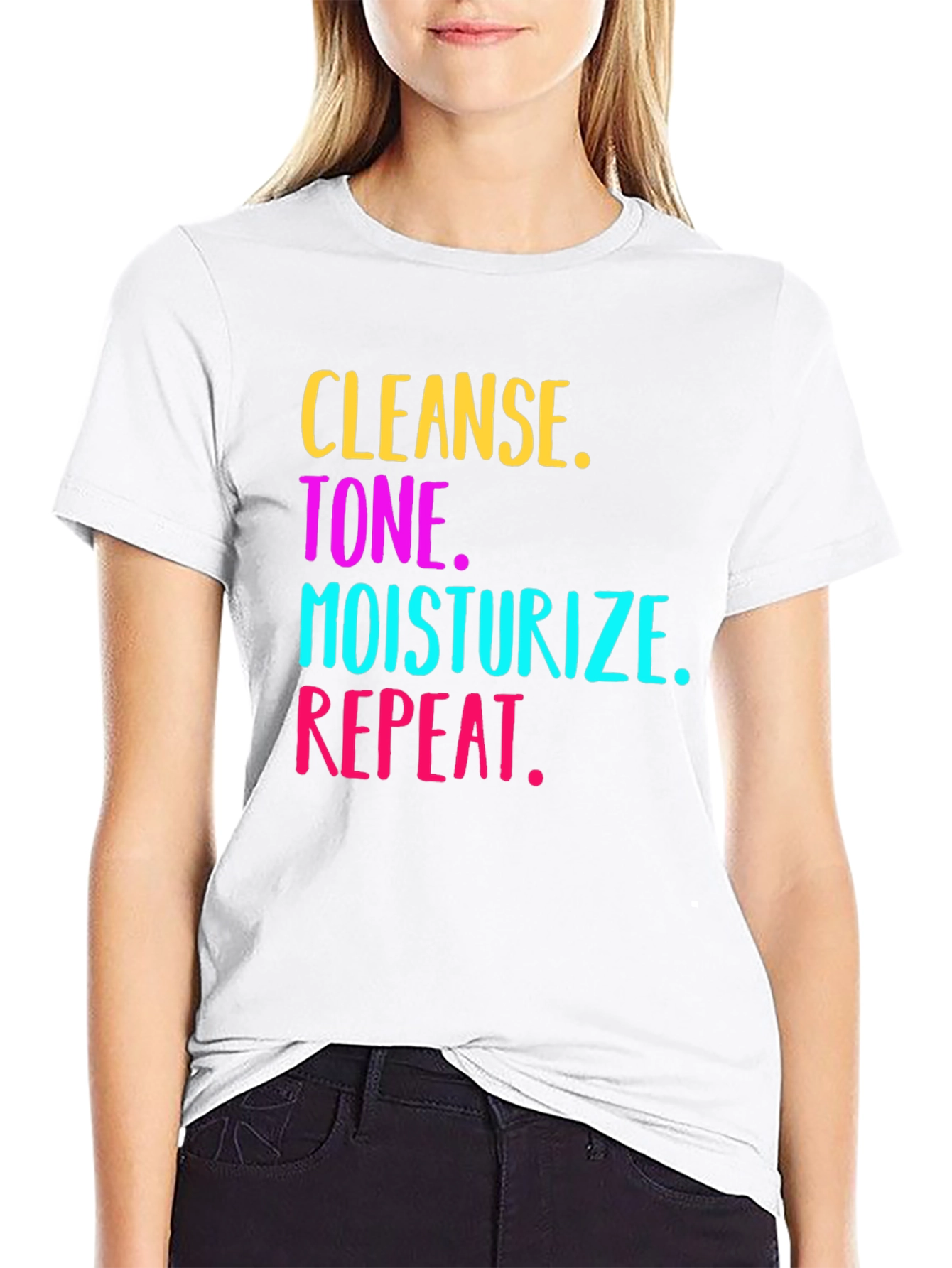 Cleanse Tone Moisturize Repeat Graphic Tee