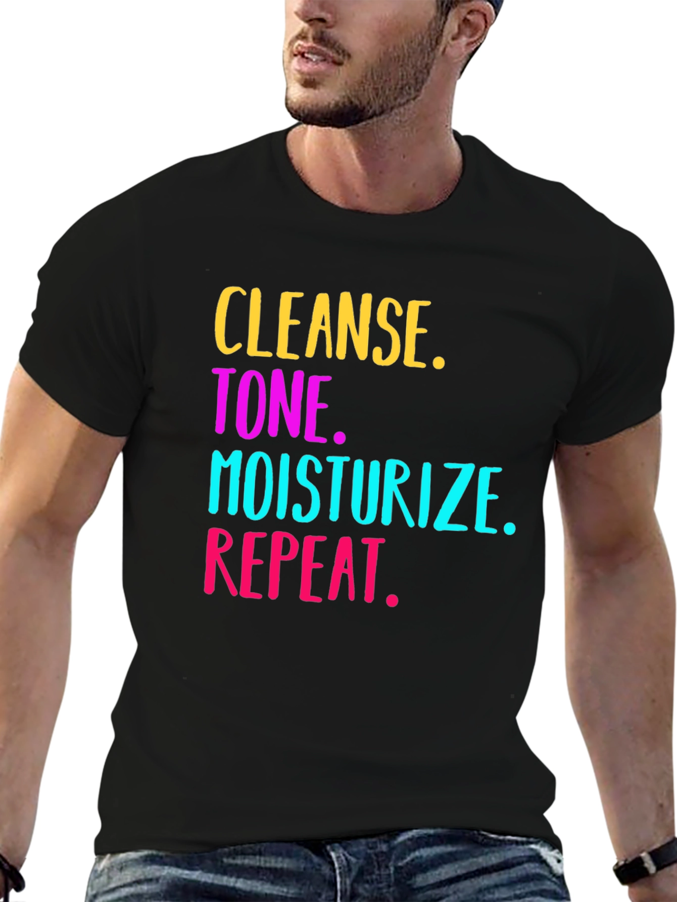 Cleanse Tone Moisturize Repeat Graphic Tee