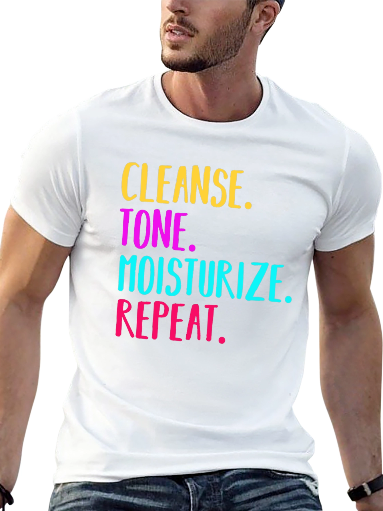 Cleanse Tone Moisturize Repeat Graphic Tee