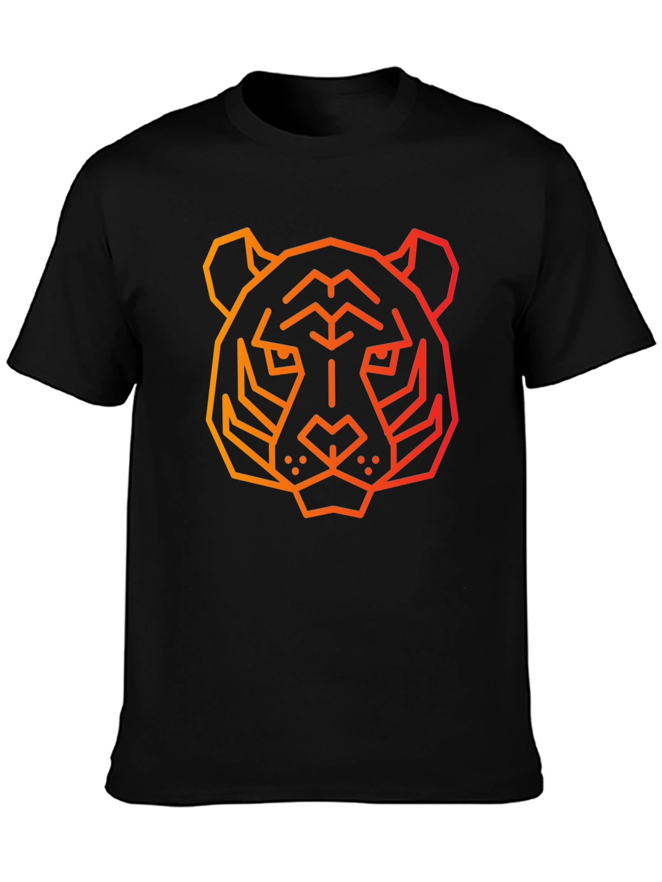 Geometric Tiger Graphic Tee - Black