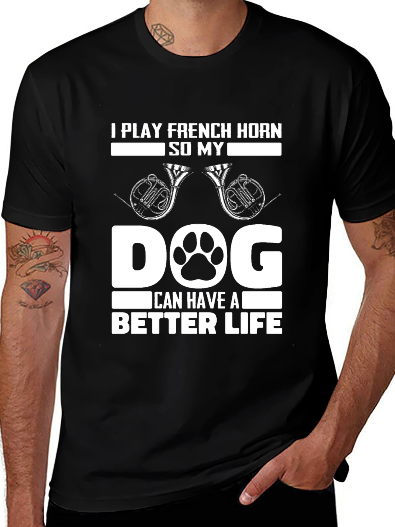 French Horn Dog Lover T-Shirt