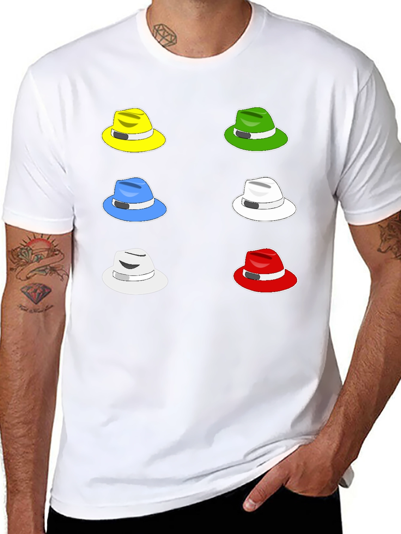 Colorful Hat Graphic Tee