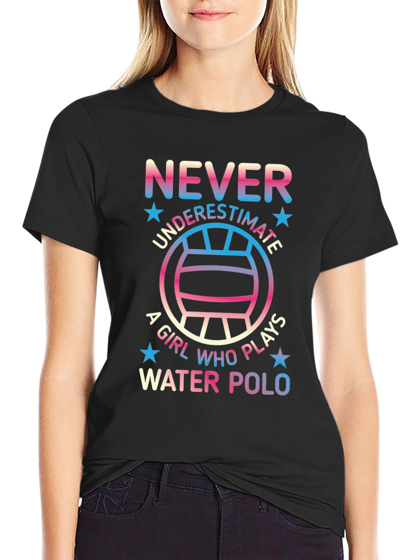Never Underestimate Water Polo Player Graphic Tee