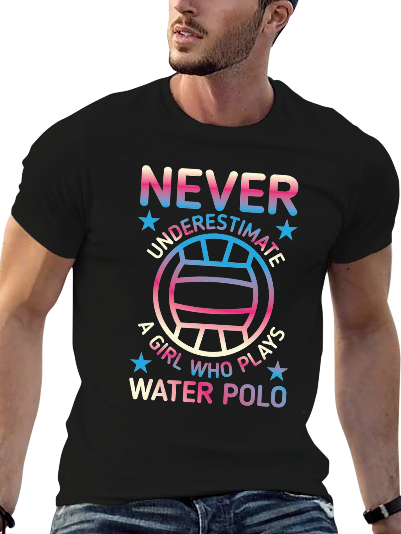 Never Underestimate Water Polo Player Graphic Tee