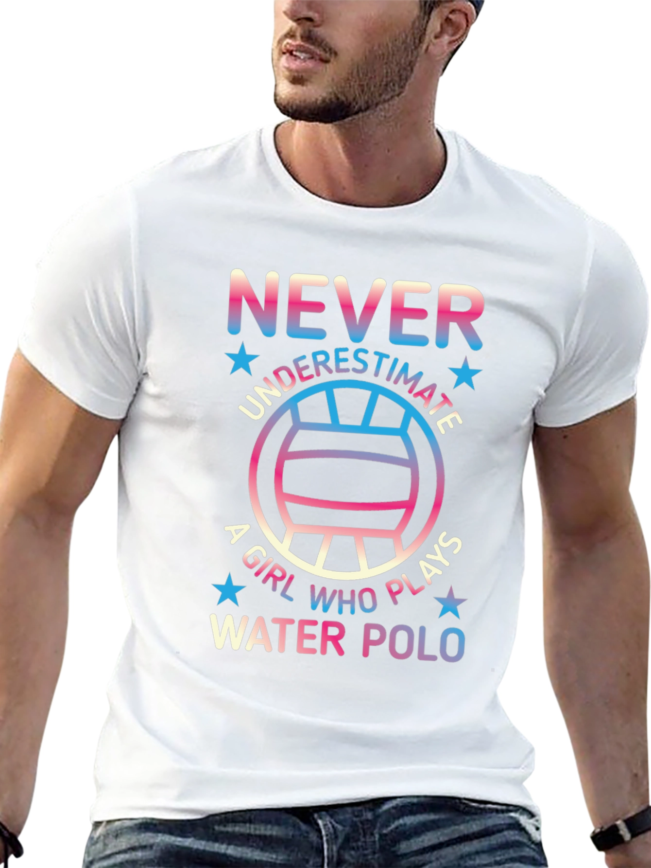 Never Underestimate Water Polo Player Graphic Tee
