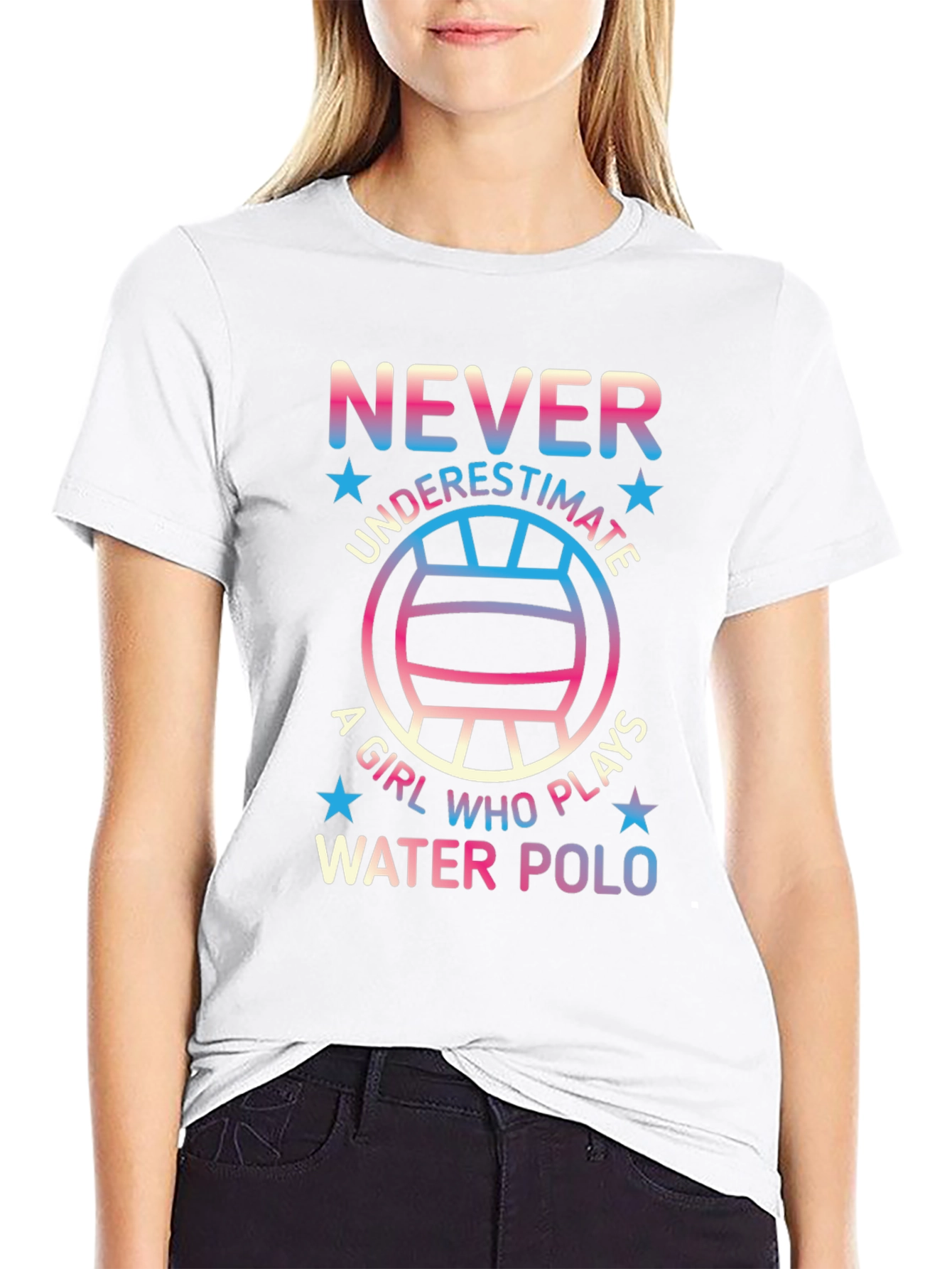 Never Underestimate Water Polo Player Graphic Tee