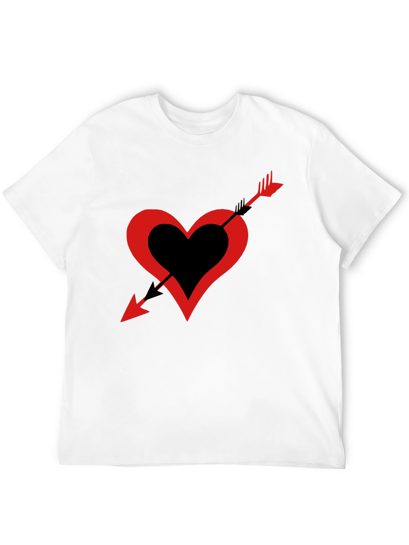 Heart Arrow Graphic Tee - Black Casual Shirt