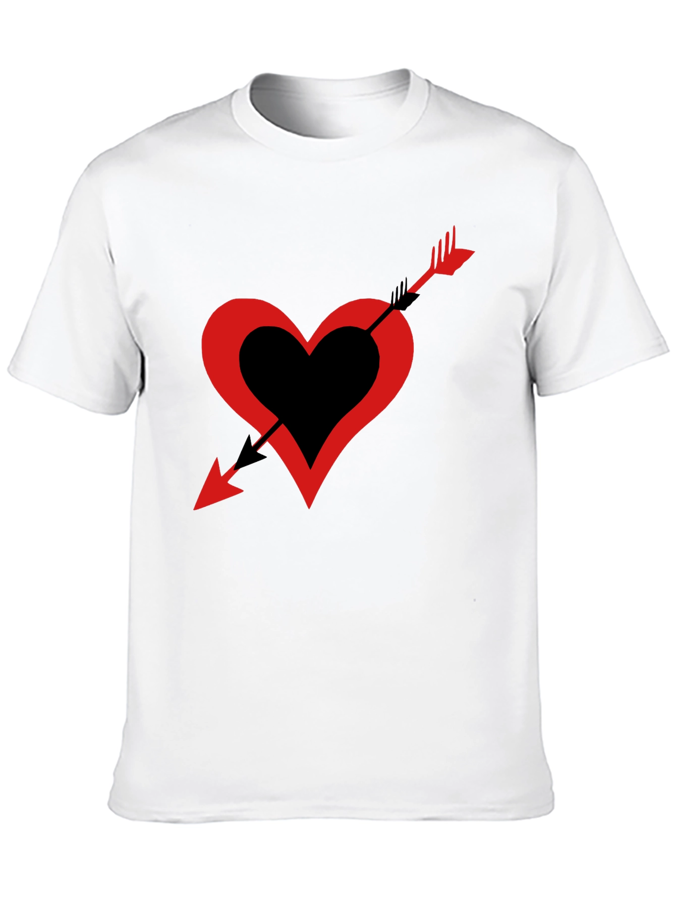 Heart Arrow Graphic Tee - Black Casual Shirt