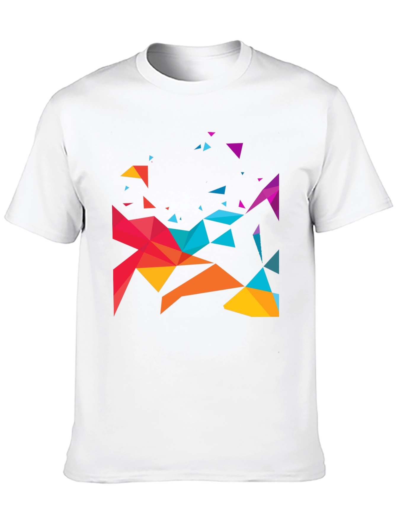 Geometric Triangle Design Black T-Shirt