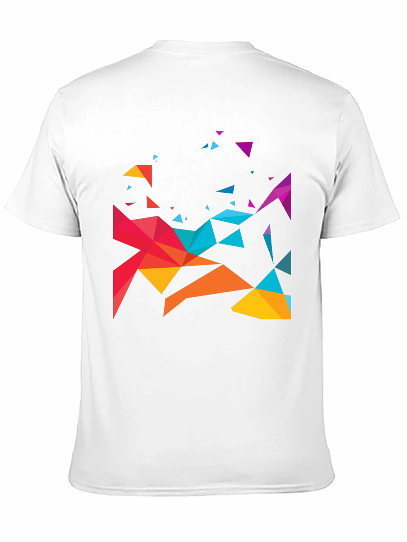 Geometric Triangle Design Black T-Shirt