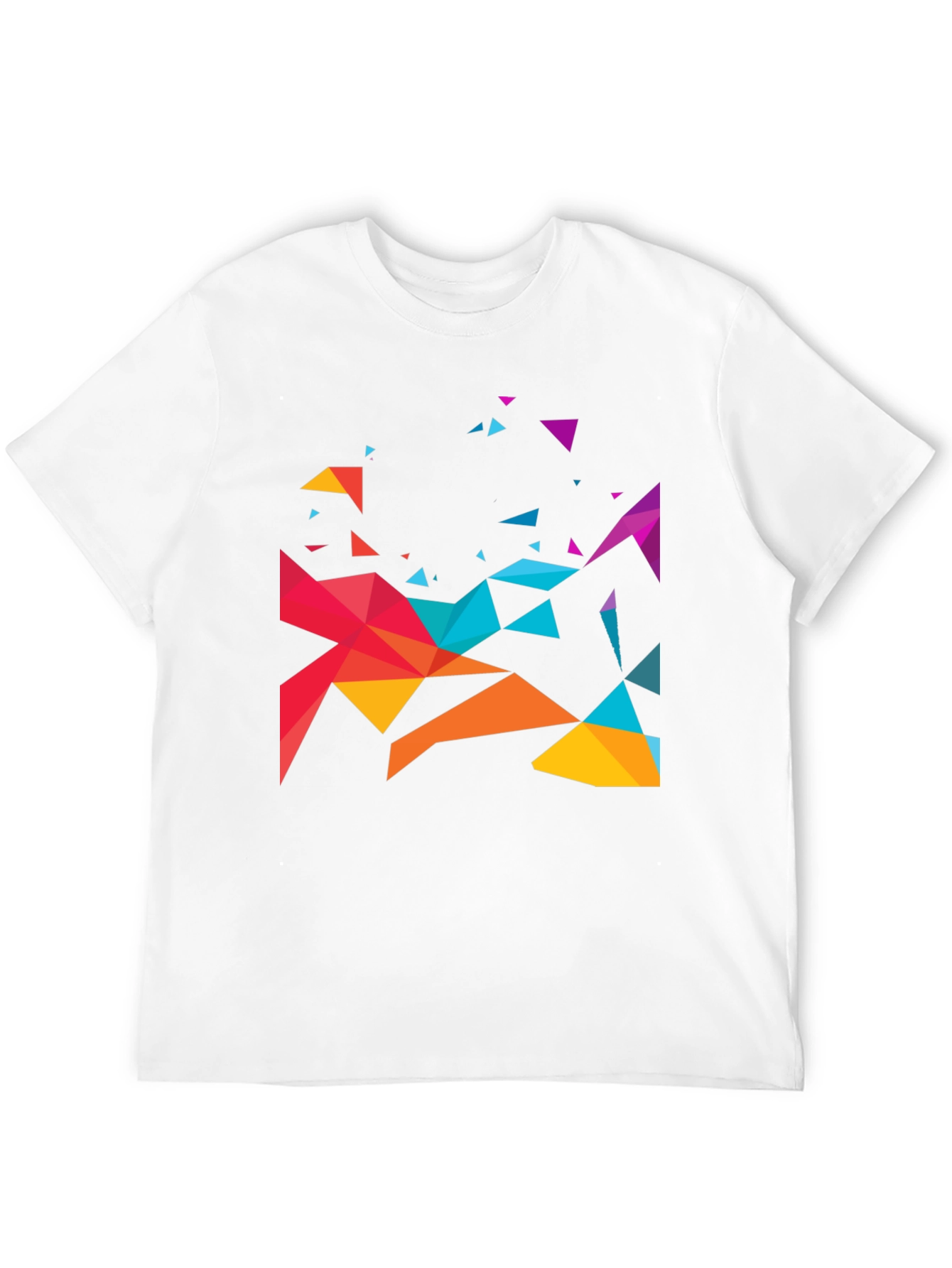 Geometric Triangle Design Black T-Shirt