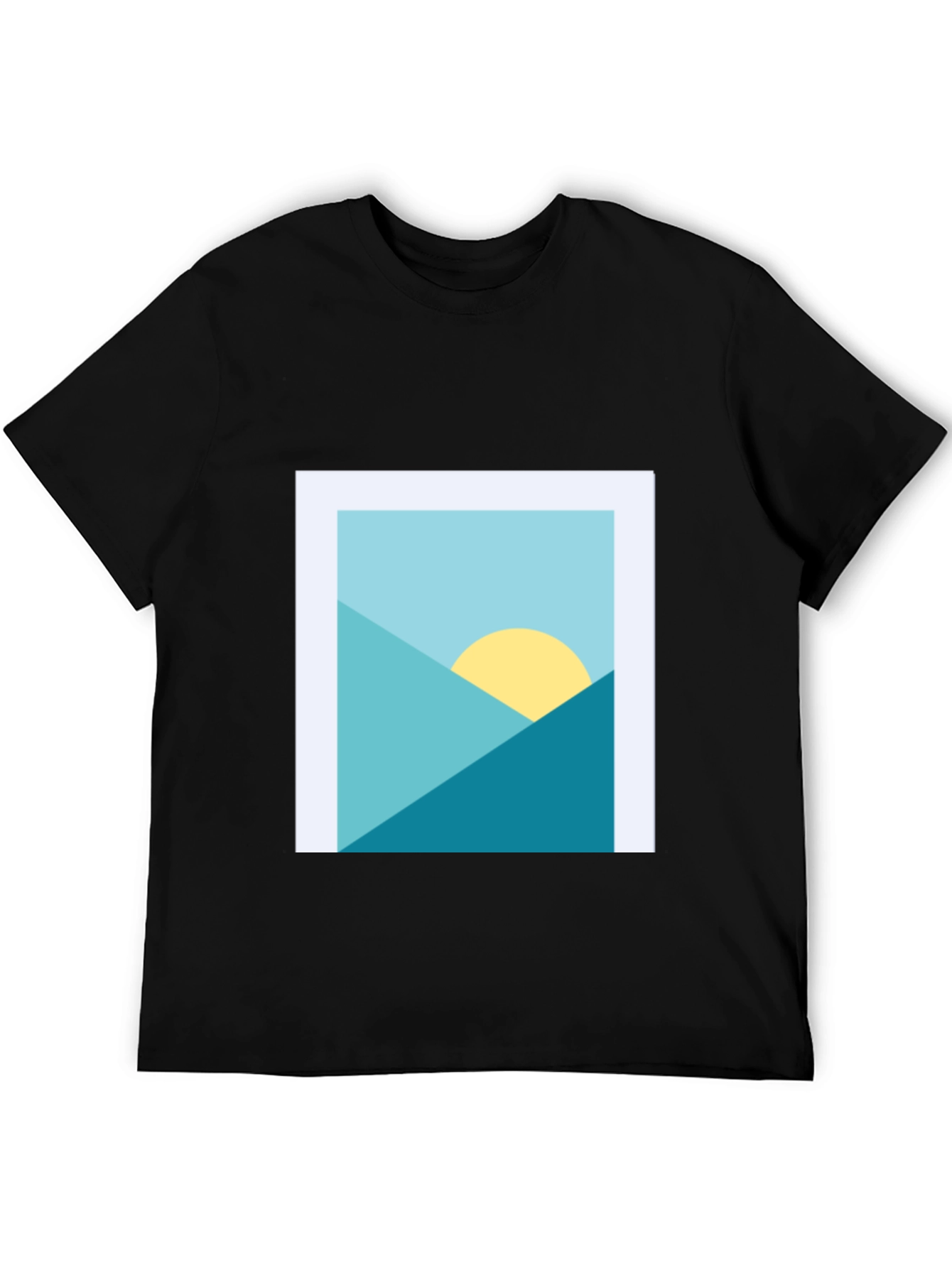 Geometric Landscape Graphic Tee - Modern Art Shirt