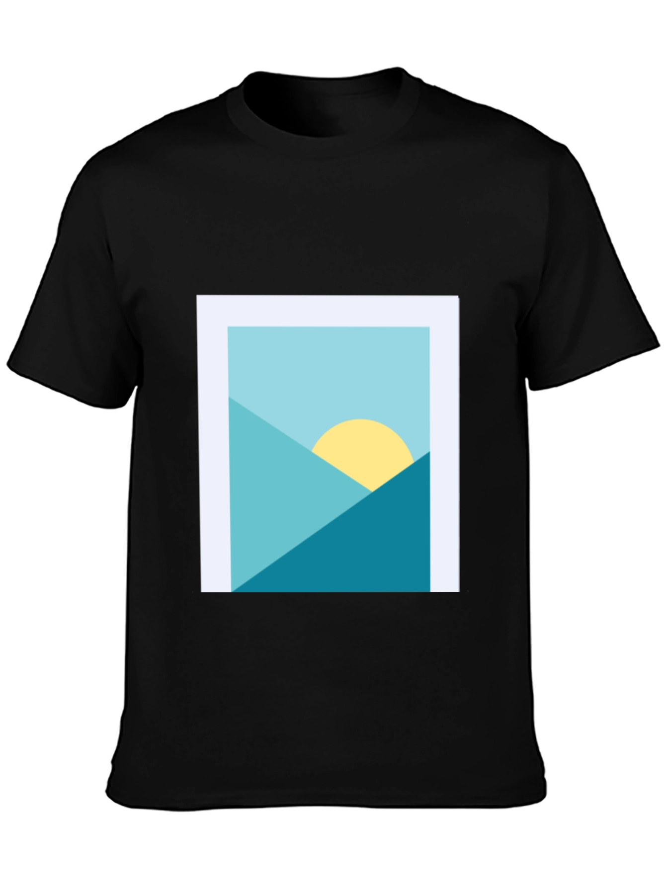 Geometric Landscape Graphic Tee - Modern Art Shirt