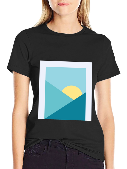 Geometric Landscape Graphic Tee - Modern Art Shirt