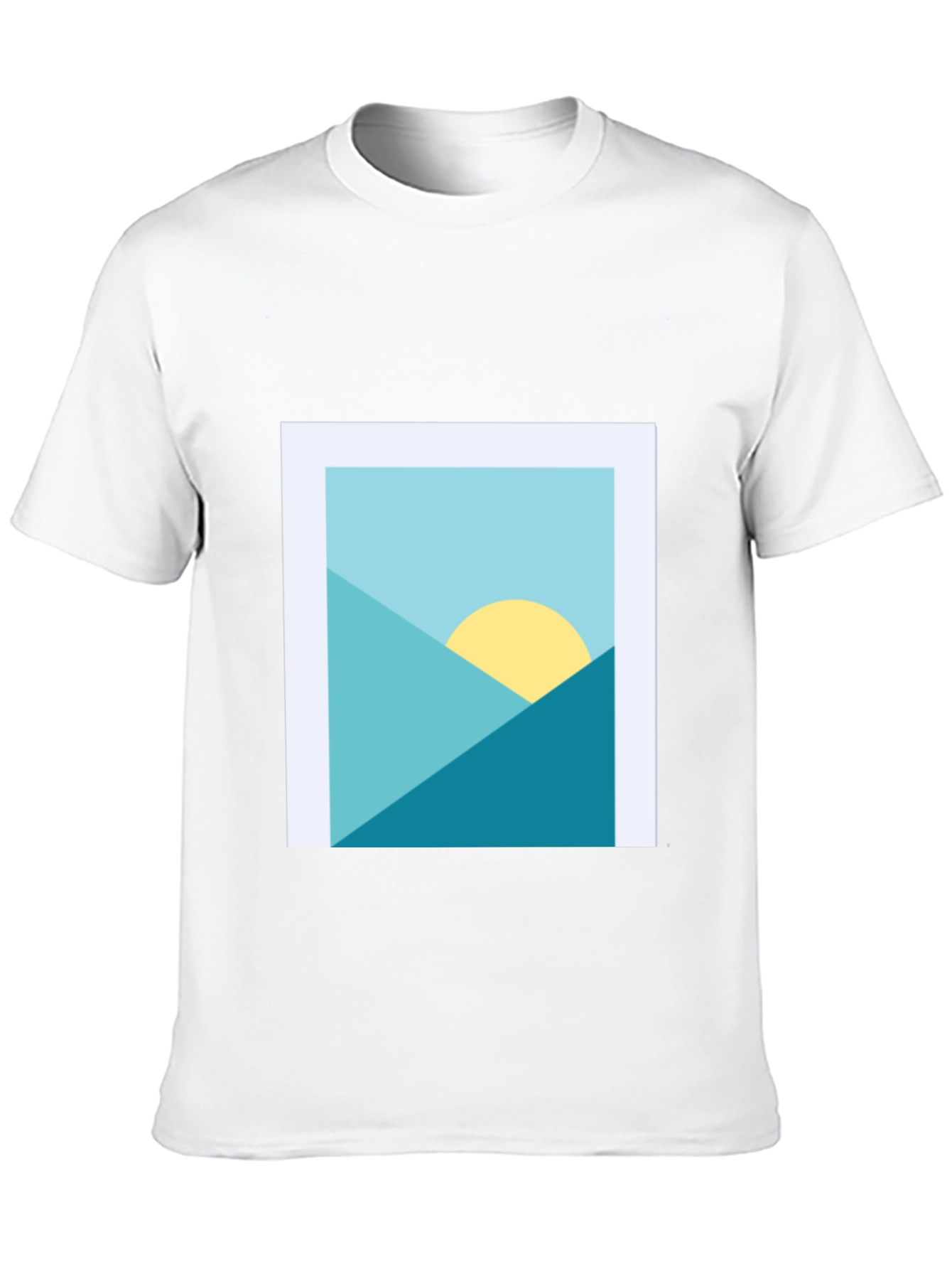 Geometric Landscape Graphic Tee - Modern Art Shirt