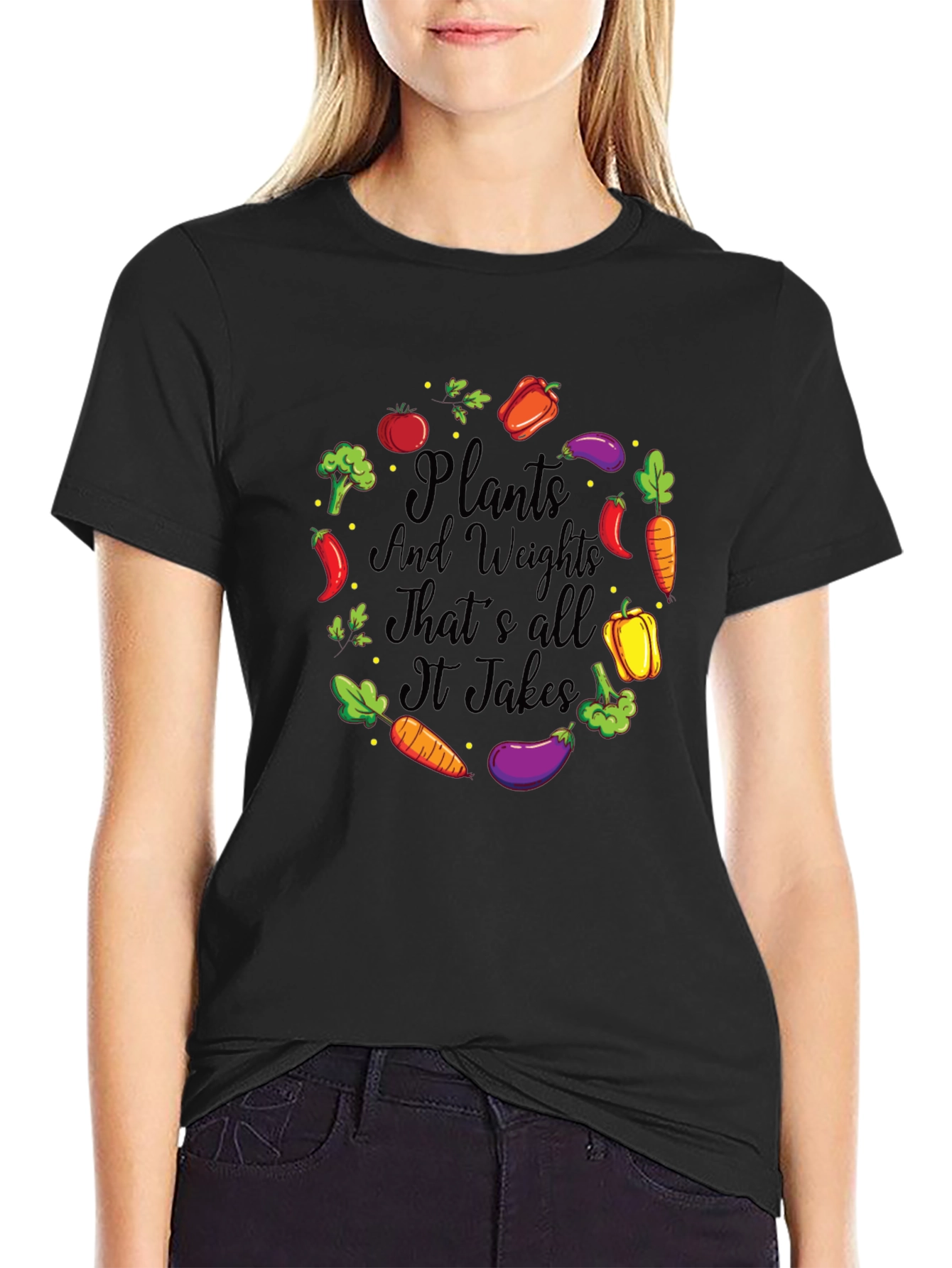 Plants & Weights T-Shirt - Vegan Fitness Apparel