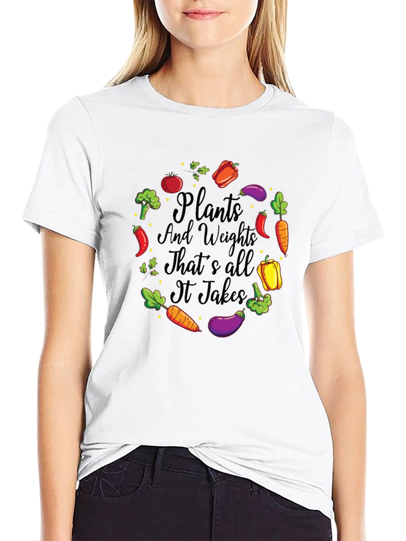 Plants & Weights T-Shirt - Vegan Fitness Apparel