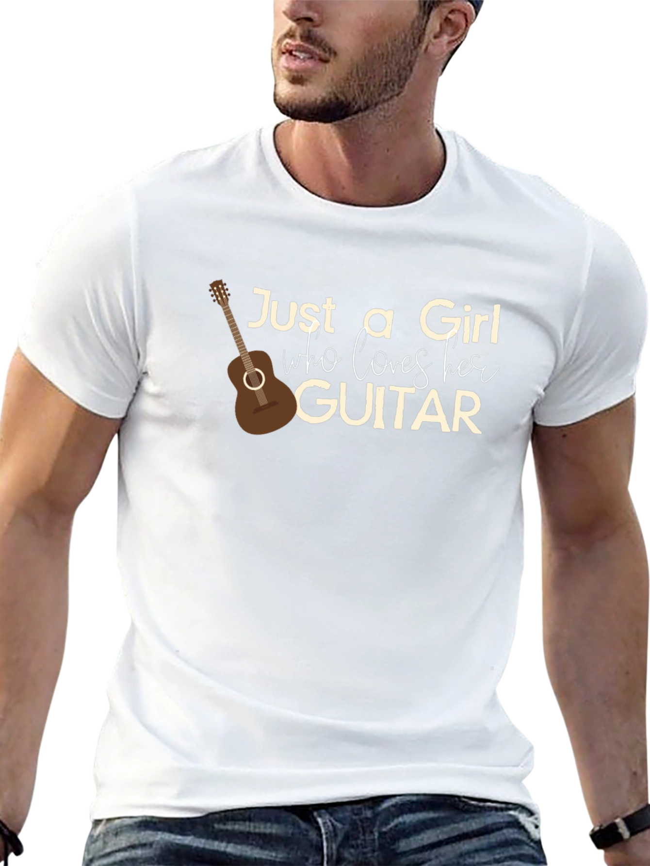 Just a Girl Who Loves Her Guitar Graphic T-Shirt