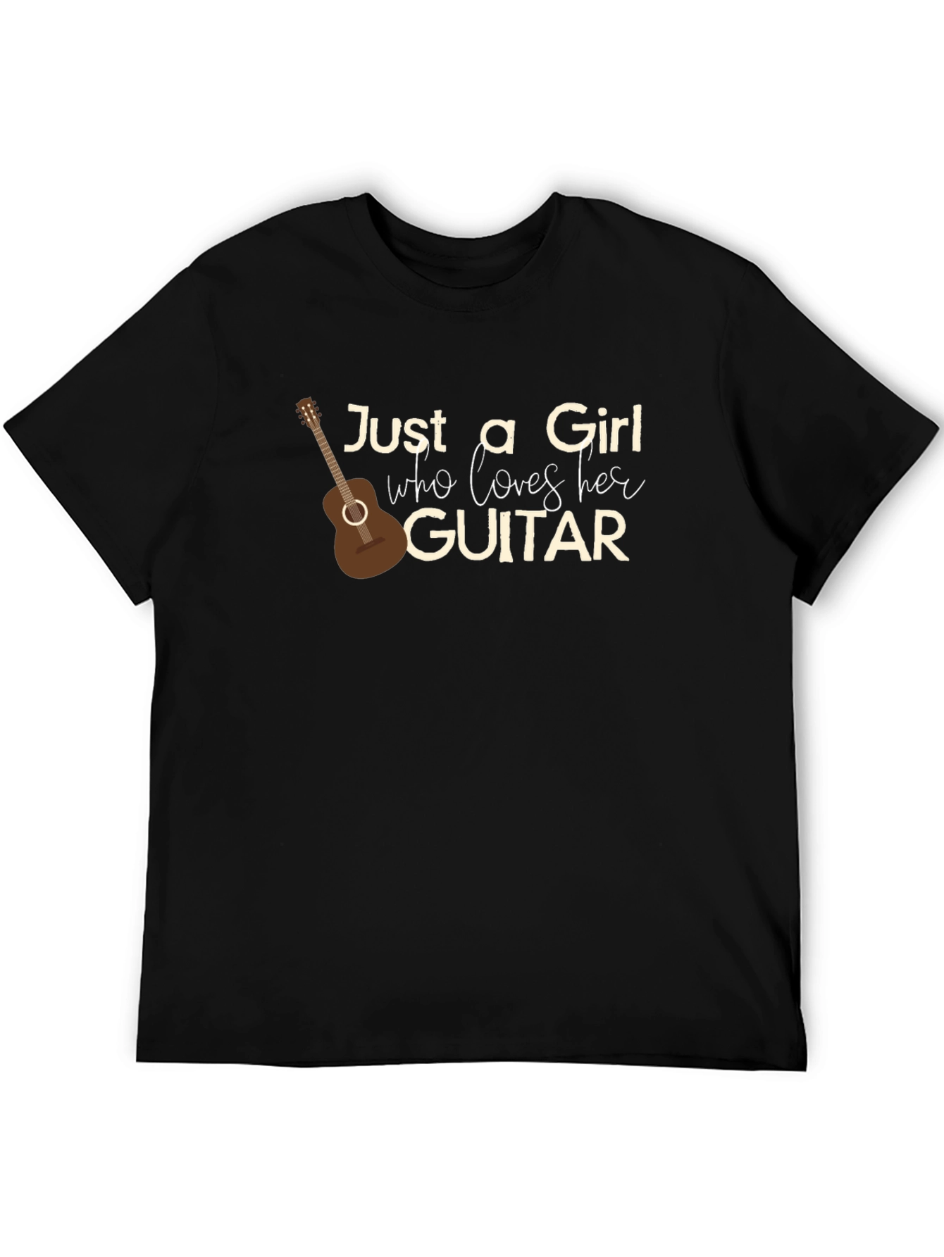 Just a Girl Who Loves Her Guitar Graphic T-Shirt