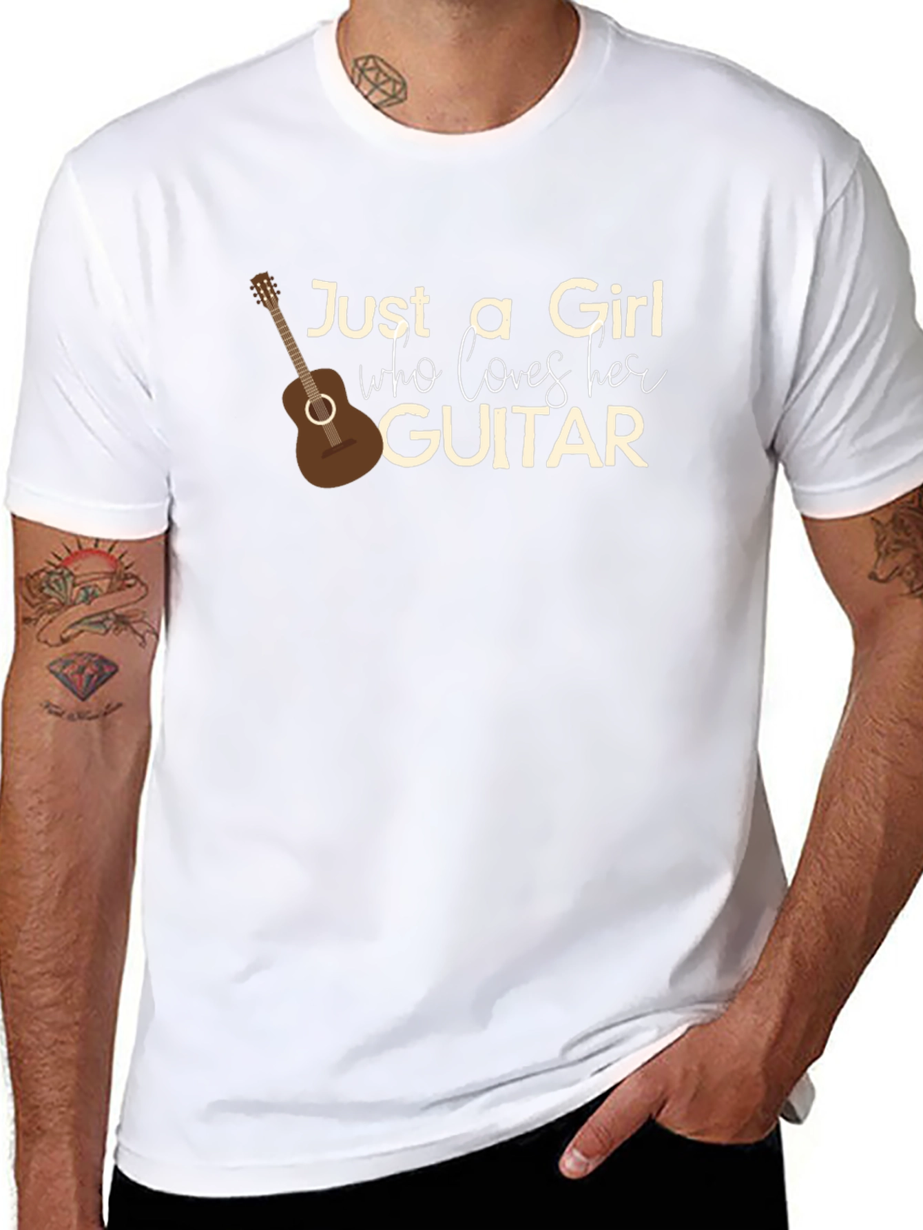 Just a Girl Who Loves Her Guitar Graphic T-Shirt