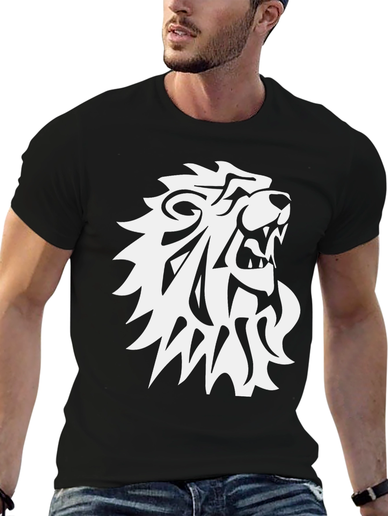 Lion Graphic Tee - Mens Black T-Shirt