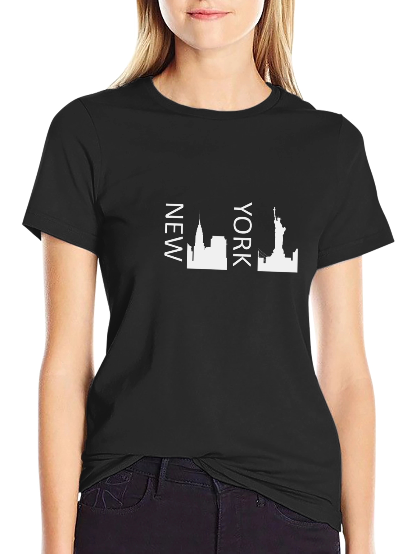 NYC Skyline Graphic Tee - Black