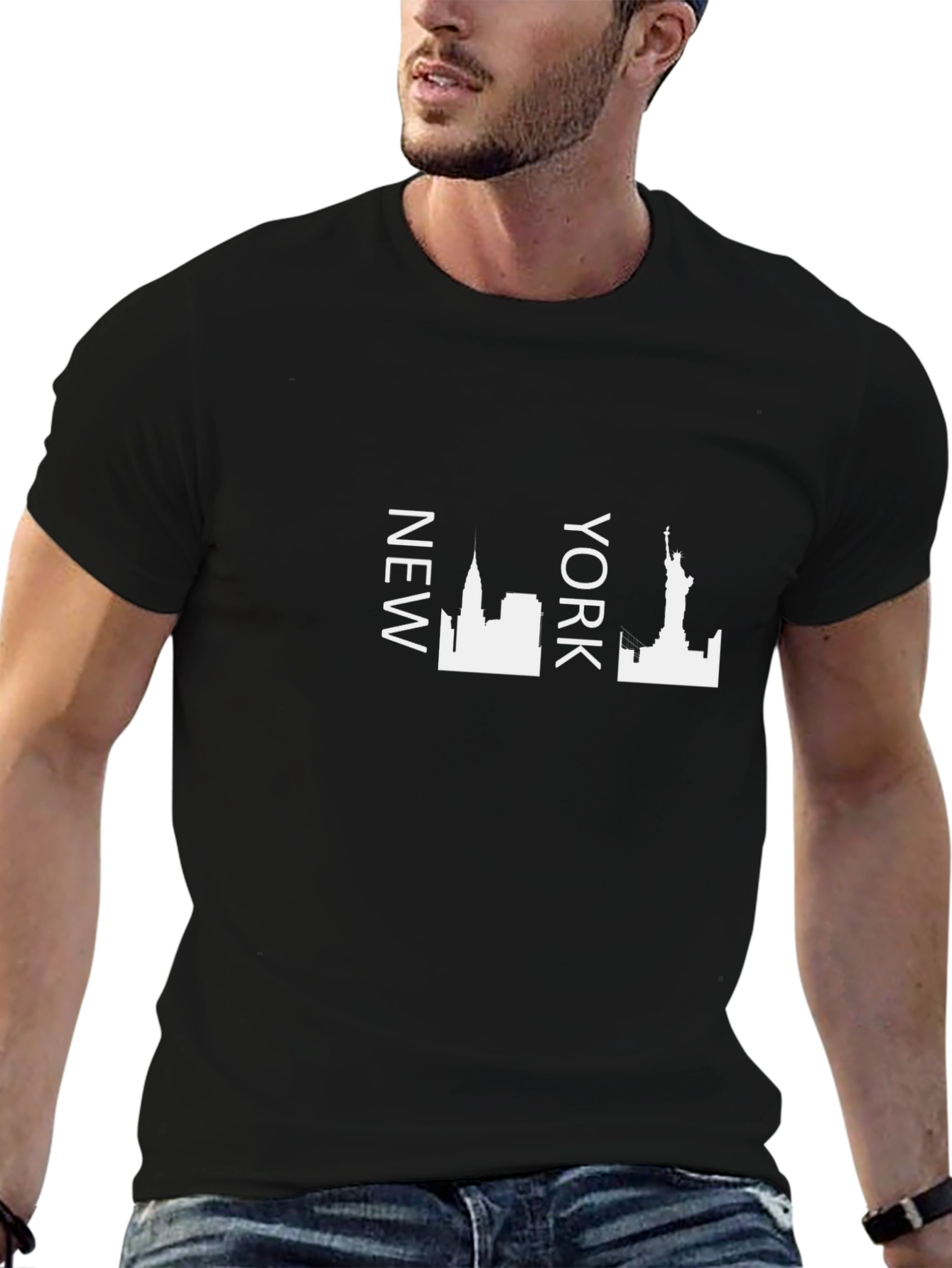 NYC Skyline Graphic Tee - Black