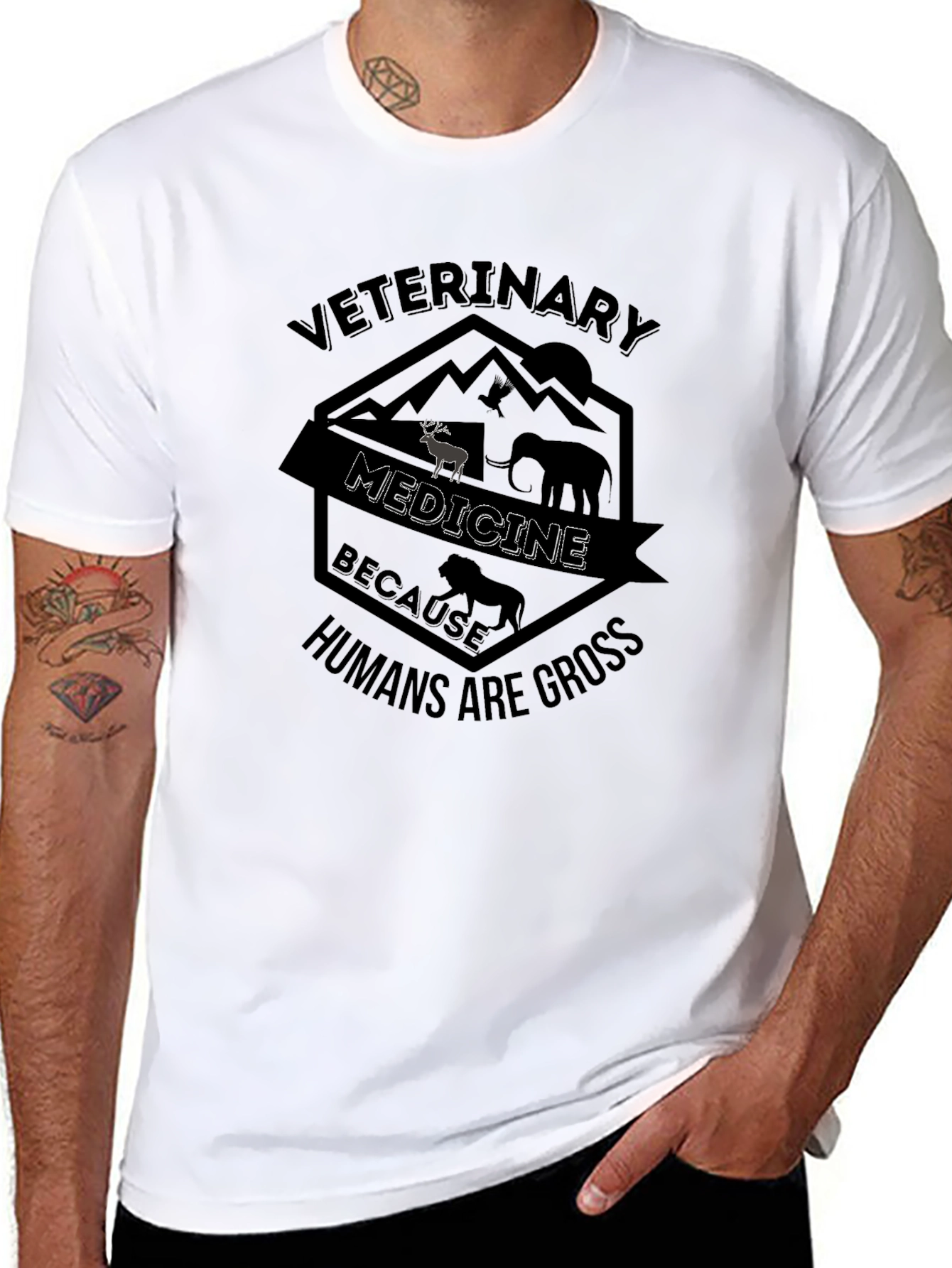 Veterinary Medicine Graphic Tee - Humans Are Gross