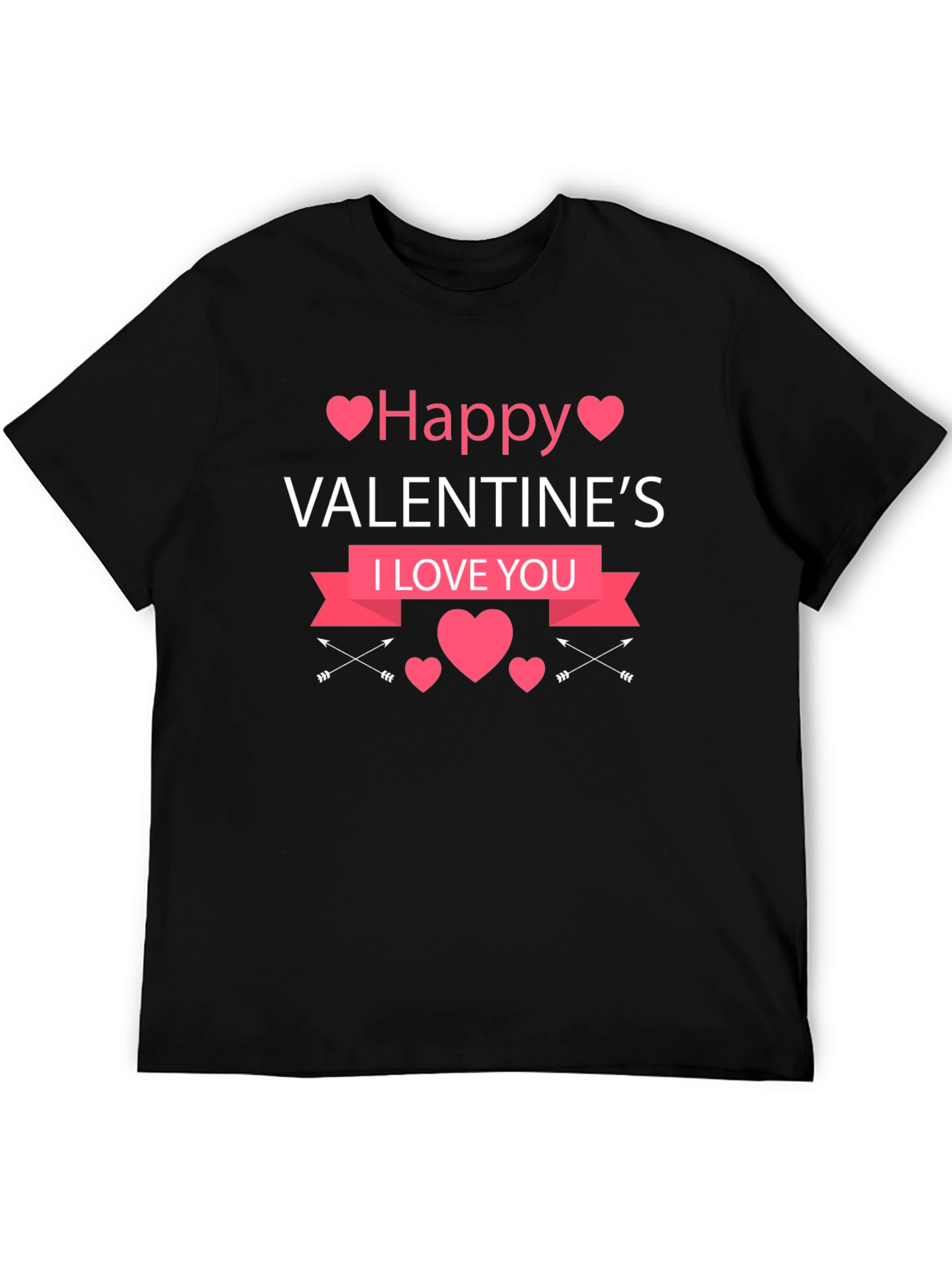 Happy Valentines Day Black T-Shirt