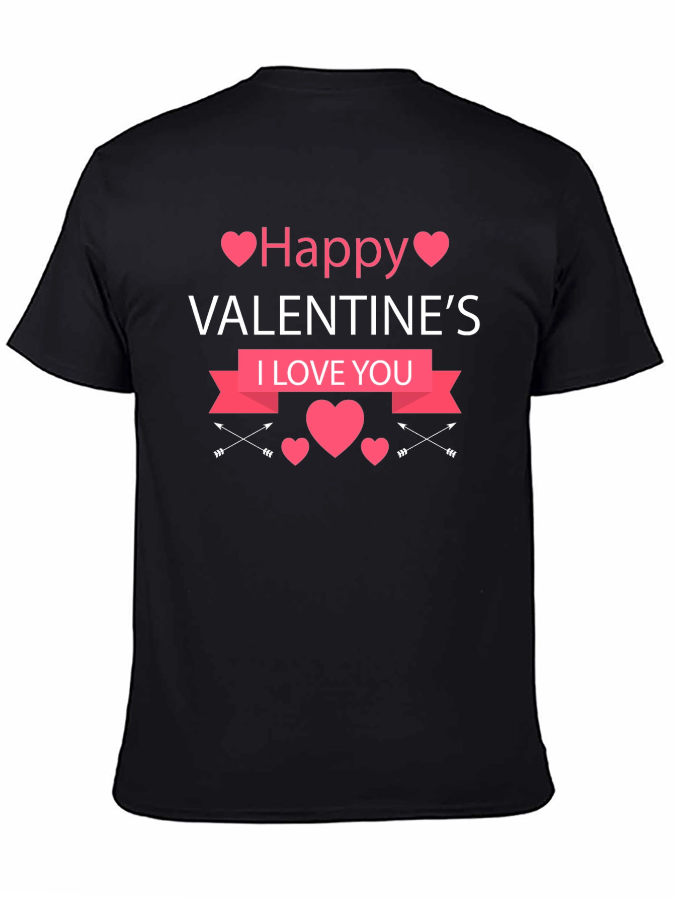 Happy Valentines Day Black T-Shirt